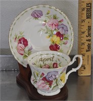 Royal Albert "Sweet Pea" April cup & saucer