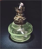 Vintage manganese glass mini oil lantern
