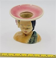 Antique Shawnee Pottery Hawaiian Hat Candle Stick