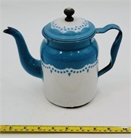 Antique Nesco Bonnie Blue Enamelware Teapot RARE