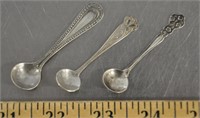 Sterling silver stamped mini spoons,  10g