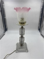 vintage glass electrified lamp