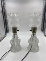 2 vintage glass lamps