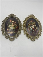 pair of vintage made in Italy ornate oval frames