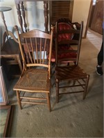 2 woven bottom chairs