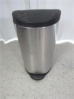 Stainless/Black Trash Can w/ Foot Pedal