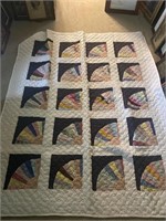 hand stitched quilt 87"x68”