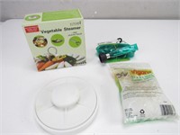 Vegetable Steamer, Plant Tie Downs & More