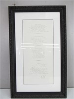 Signed! Amy Grant Song Lyrics Framed