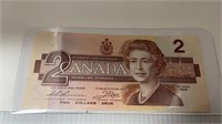 1986 Bank Of Canada Two Dollar Bill