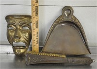 Brass mask, brush & crumb tray
