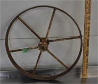 Antique wheel barrow wheel