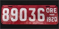 1920 Oregon License Plate 13" x 4 1/2"