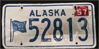 1957 Alaska License Plate. 12" x 6"