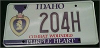 Idaho Combat Wounded Purple Heart License Plate,
