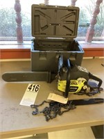 Ryobi chainsaw with case and chains