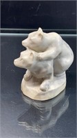 Unique Stone Bear Figurine 4" High