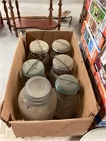 6 canning jars box lot