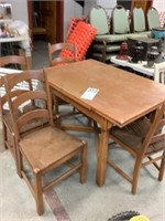 Maple table with 4 ladder back chairs
