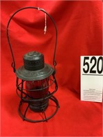 PRR red globe railroad lantern