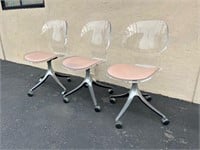 Lucite Rolling Chairs