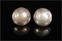 Native American Sterling Silver Round Earrings
