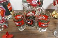 Coca Cola Pitcher & 2 Glasses