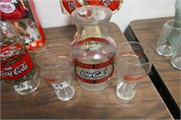 Coca Cola Karafe & 2 Glasses