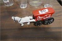 Coca Cola Cast Iron Horse & Wagon