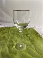 Set of Three Waterford Gold Rim Wine Glasses