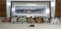 Norman Rockwell Christmas Village & Print complete