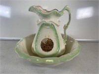 Currier & Ives #1869 Pitcher & Bowl