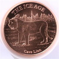 Tube of 20: 1oz Copper Rounds - Cave Lion