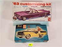 Vintage AMT & Revell Model Kit Boxes 1 car & parts