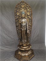 3-piece carved gilt wood Buddha statue