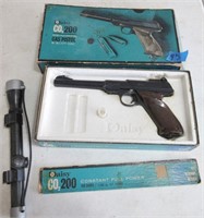 Daisy CO2 200 BB pistol scope, cash pay at pick up