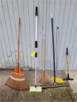 (6) Assorted Brooms