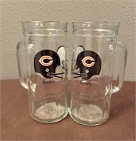 Vintage NFL Chicago Bears Fisher Nuts Beer Mugs