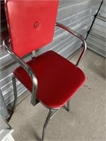 MCM Red Vinyl & Chrome Youth Chair 33" high