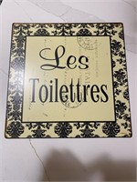 Les Toilettres Metal Sign - 9" France
