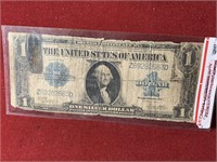 1923 US SILVER CERT. LARGE NOTE WASHINGTON $1 BILL