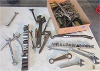 Tools, sockets, cresent wrenches, bar