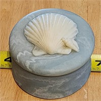 Soap Stone Trinket box with shell accents
