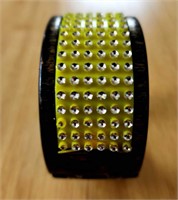 Yellow Cuff Bracelet possible crystal rhinestones