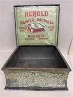 HEROLD smoked sardines advertising can