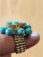 One Size fits all ring with cool vintage beads