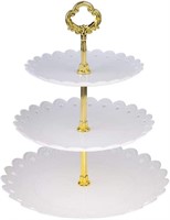 White Round Plate 3 Tiered Serving Stand Tray