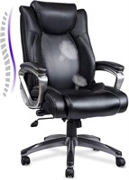 VANBOW Office Chair Black Leather - Memory Foam