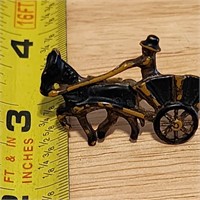 Antique mule and cart pin amazing details old