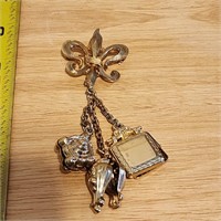 French inspired charm brooch vintage rare beauty